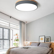 Morandi Modern Ceiling Lamp White Grey Metal Wood Bedroom Living Room