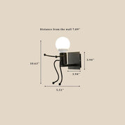 ArtiVillain - Forge Iron Wall Lamp with 1 Light