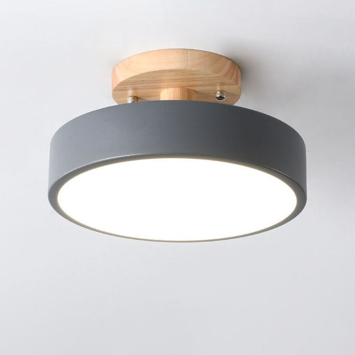 Nordic Log Round LED Semi-Recessed Ceiling Light