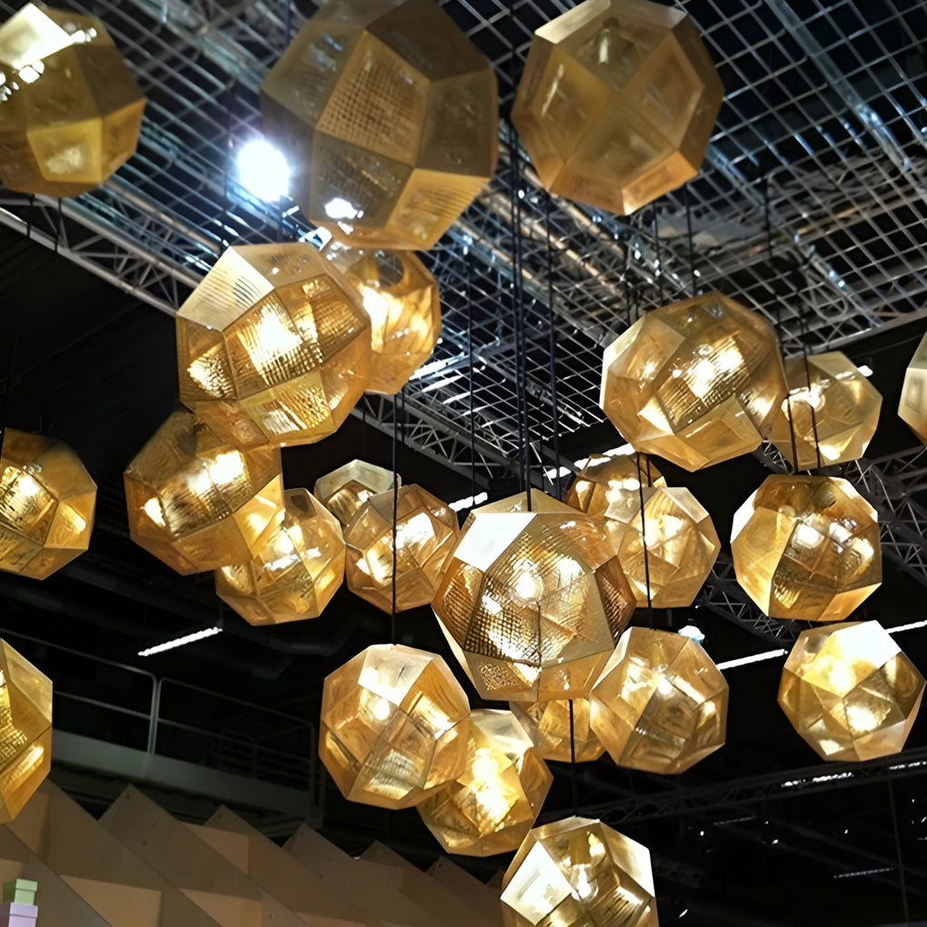 LightDesign - Geometric Round Pendant Lamp in Electrolytic Metal