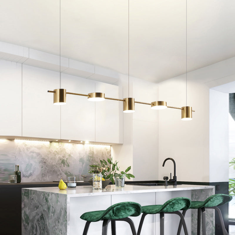 Aluminium Drum Pendant Light - Modern Lighting for a Kitchen Island