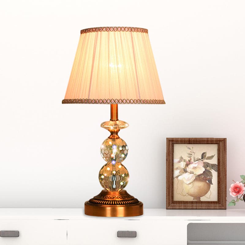 KristalGlow - Table Lamp with Tapered Shape and Faceted Crystal Balls
