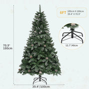AvenlyHome | Snow Flocked Tree 183cm | 800 Tips, Stand | 800 Tips Snow | No Power