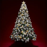 AvenlyHome| Pine Flocked Tree | Plastic | 3 Sizes Green | Battery-Free Decor