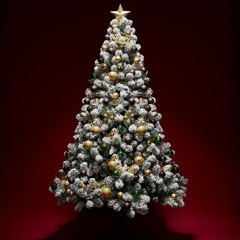 AvenlyHome| Pine Flocked Tree | Plastic | 3 Sizes Green | Battery-Free Decor