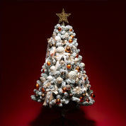 AvenlyHome| Pine Flocked Tree | Plastic | 3 Sizes Green | Battery-Free Decor