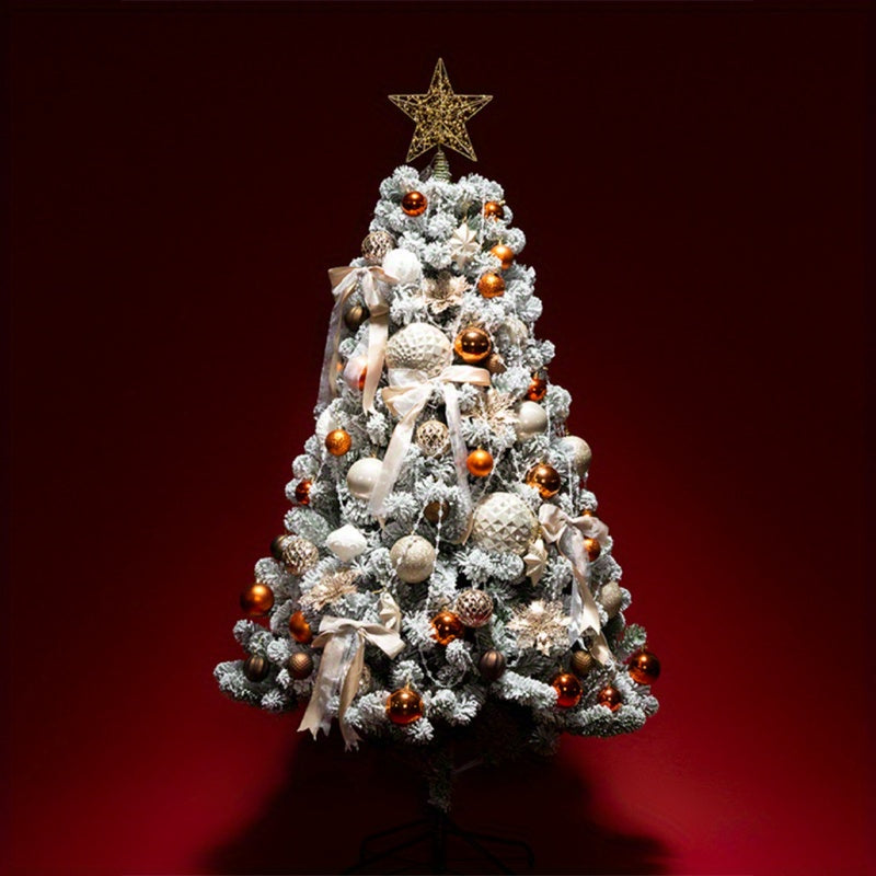 AvenlyHome| Pine Flocked Tree | Plastic | 3 Sizes Green | Battery-Free Decor