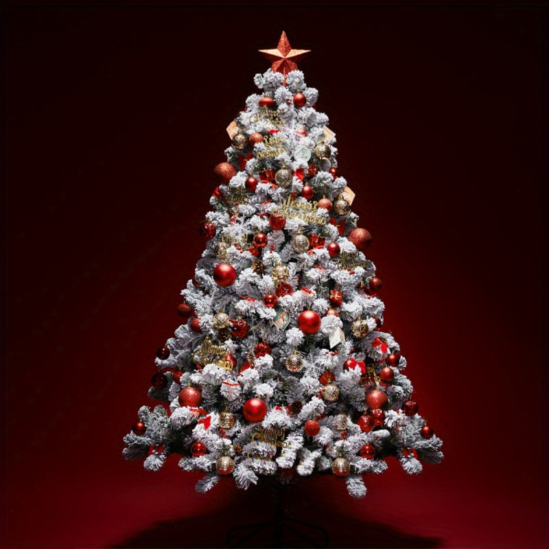 AvenlyHome| Pine Flocked Tree | Plastic | 3 Sizes Green | Battery-Free Decor