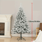 AvenlyHome| Pine Flocked Tree | Plastic | 3 Sizes Green | Battery-Free Decor