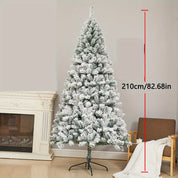 AvenlyHome| Pine Flocked Tree | Plastic | 3 Sizes Green | Battery-Free Decor