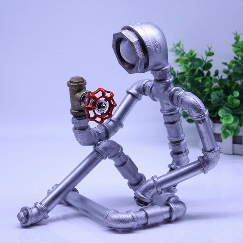 LightCraft - Industrial Iron Pipe Man Night Light