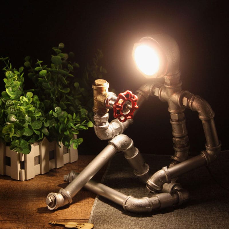 LightCraft - Industrial Iron Pipe Man Night Light