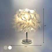FeatherGlow - Feather Wide Globe Table Lamp