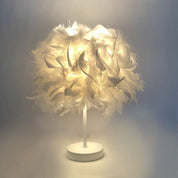FeatherGlow - Feather Wide Globe Table Lamp