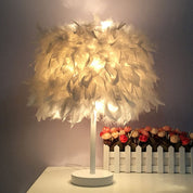 FeatherGlow - Feather Wide Globe Table Lamp