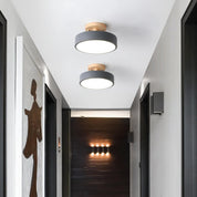 Nordic Log Round LED Semi-Recessed Ceiling Light