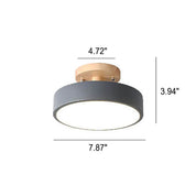 Nordic Log Round LED Semi-Recessed Ceiling Light