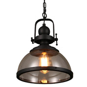 Antique Glass and Iron Retro Industrial Pendant Light