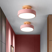 Nordic Log Round LED Semi-Recessed Ceiling Light