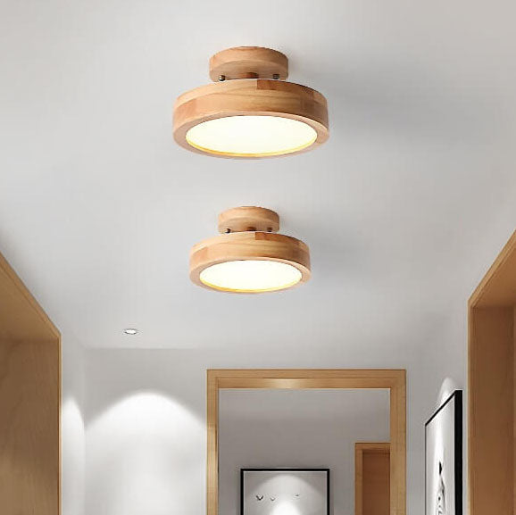 Nordic Log Round LED Semi-Recessed Ceiling Light