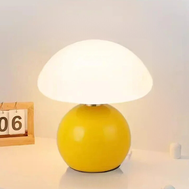 Mushroom Small Table Lamp - Cream Wind Ceramic