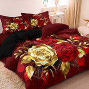 Flower Joy - Romantic Red Rose Printed Duvet Cover Bedding Set