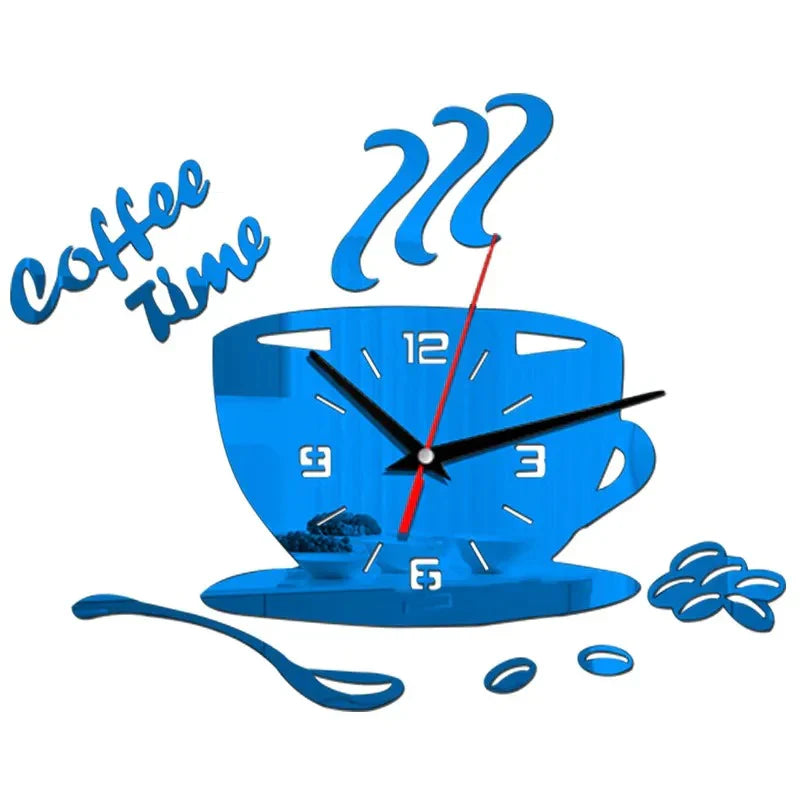 CoffeeTime - Original Coffee Mug Mirror Wall Clock