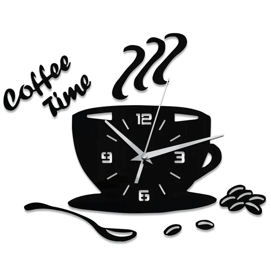 CoffeeTime - Original Coffee Mug Mirror Wall Clock
