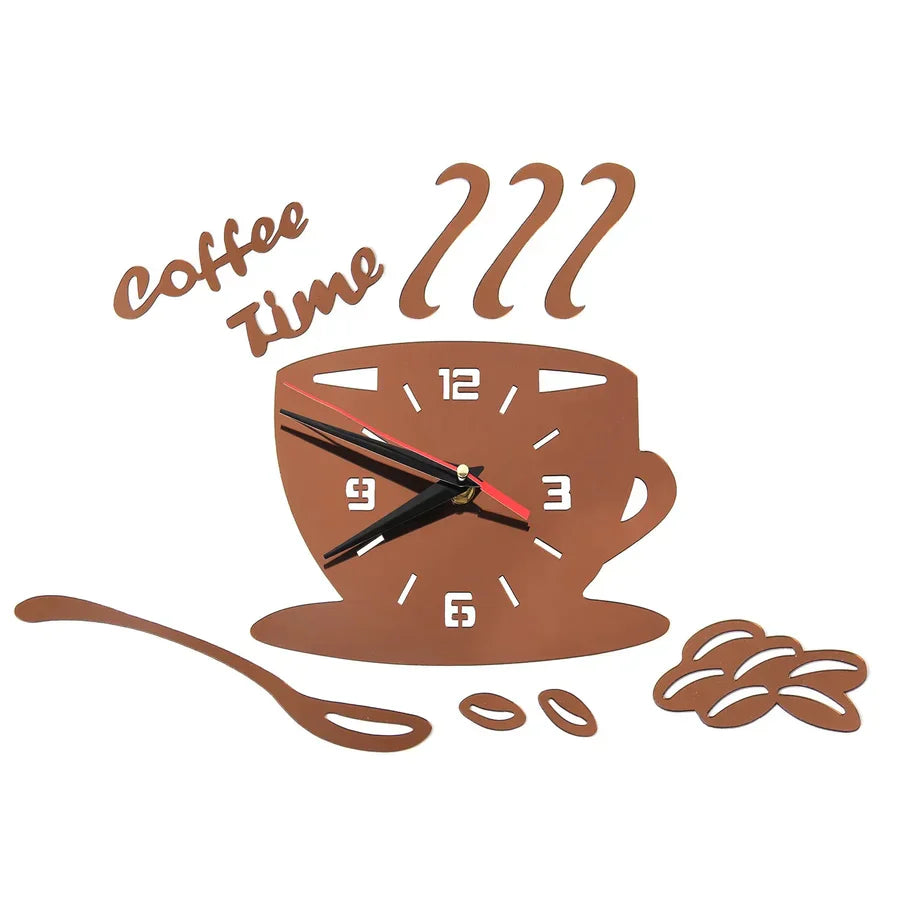 CoffeeTime - Original Coffee Mug Mirror Wall Clock
