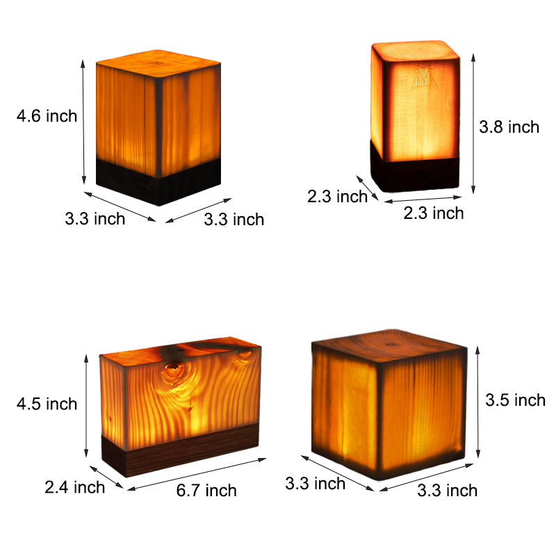 GlowWood - Table Lamp with Built-in Battery and Touch Control LED Lighting for Bedroom and Desk
