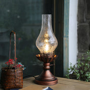 GlowThijs - Crackle Glass Lamp Shade Kerosene Retro Bedside Table