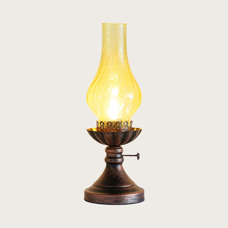 GlowThijs - Crackle Glass Lamp Shade Kerosene Retro Bedside Table