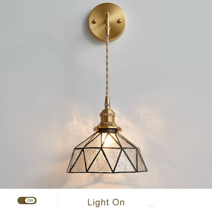 Aquarius - Modern wall lamp made of water ripple glass in irregular dome shape