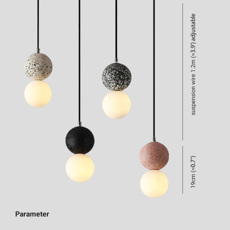 Valentina Modern Balls Small LED Pendant Lights Black White Glass Dining Table