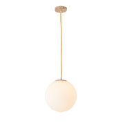 Globe Milk Glass Pendant Light Minimalist 1-Light Gold for Dining Room