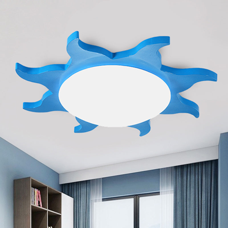 Ceiling Lamp in Sun Shape - Wooden and Acrylic Cartoon