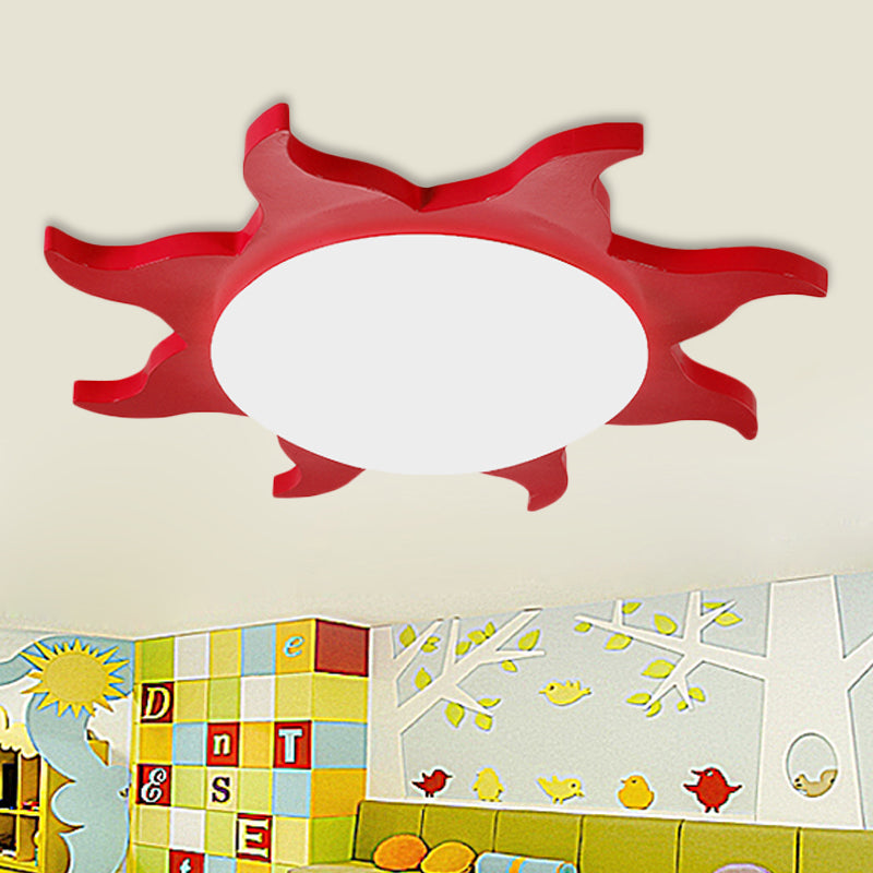 Ceiling Lamp in Sun Shape - Wooden and Acrylic Cartoon