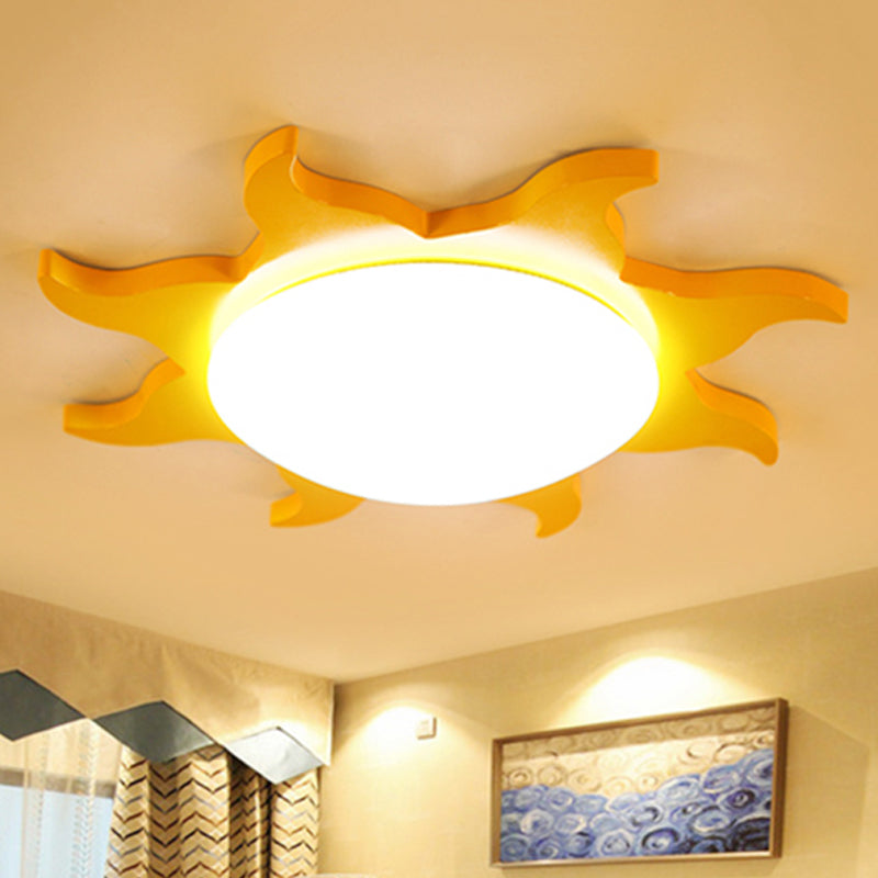 Ceiling Lamp in Sun Shape - Wooden and Acrylic Cartoon