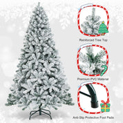 AvenlyHome| Hinged Xmas Tree | Height 6 and 7.5ft PVC Tips | Green | Easy Setup