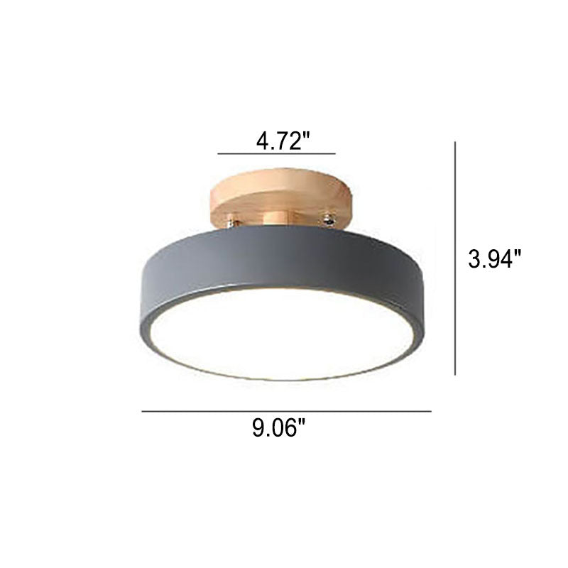 Nordic Log Round LED Semi-Recessed Ceiling Light