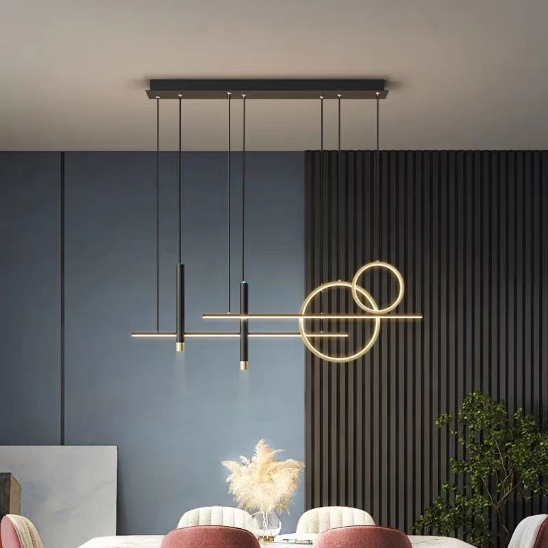 MadinaGlow - Elegant Black Metal LED Chandelier