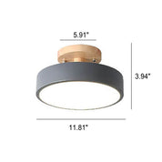 Nordic Log Round LED Semi-Recessed Ceiling Light