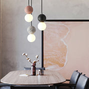 Valentina Modern Balls Small LED Pendant Lights Black White Glass Dining Table