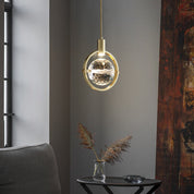 CrystalGlow – LED pendant light in ring shape with crystals