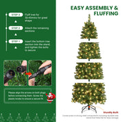 Shareconn Slim Pencil Christmas Tree 545 Tips 200 Lights Space Saving Stand