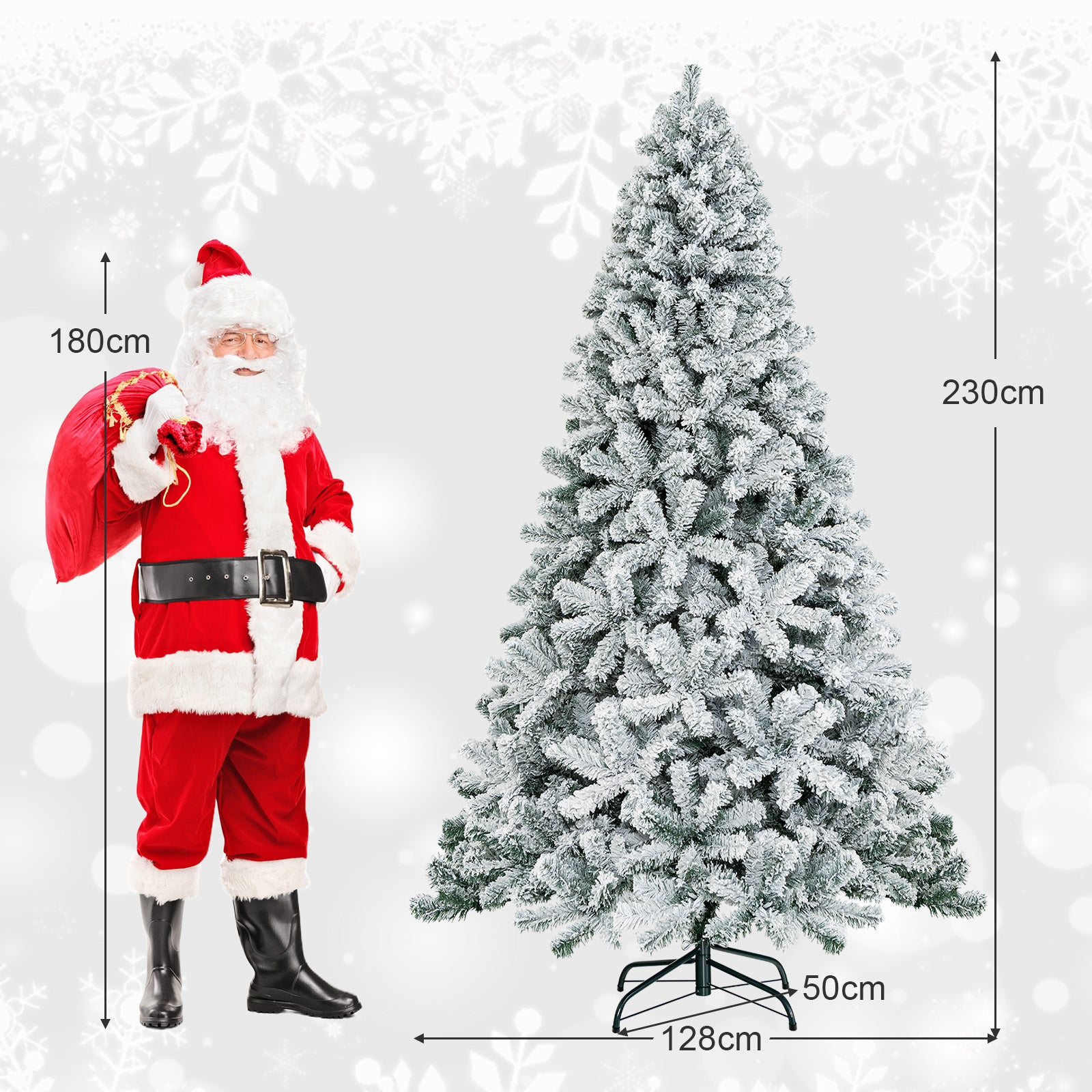 AvenlyHome| Hinged Xmas Tree | Height 6 and 7.5ft PVC Tips | Green | Easy Setup