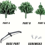 AvenlyHome| 82 Inch Artificial Tree Foliage | 3 Tier Base | 1 Green | Low Maintenance