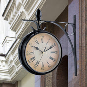 TimeTraveler - Retro Double-Sided Wall Clock Black