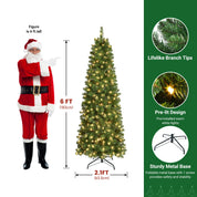 Shareconn Slim Pencil Christmas Tree 545 Tips 200 Lights Space Saving Stand