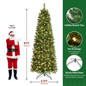 Shareconn Slim Pencil Christmas Tree 545 Tips 200 Lights Space Saving Stand